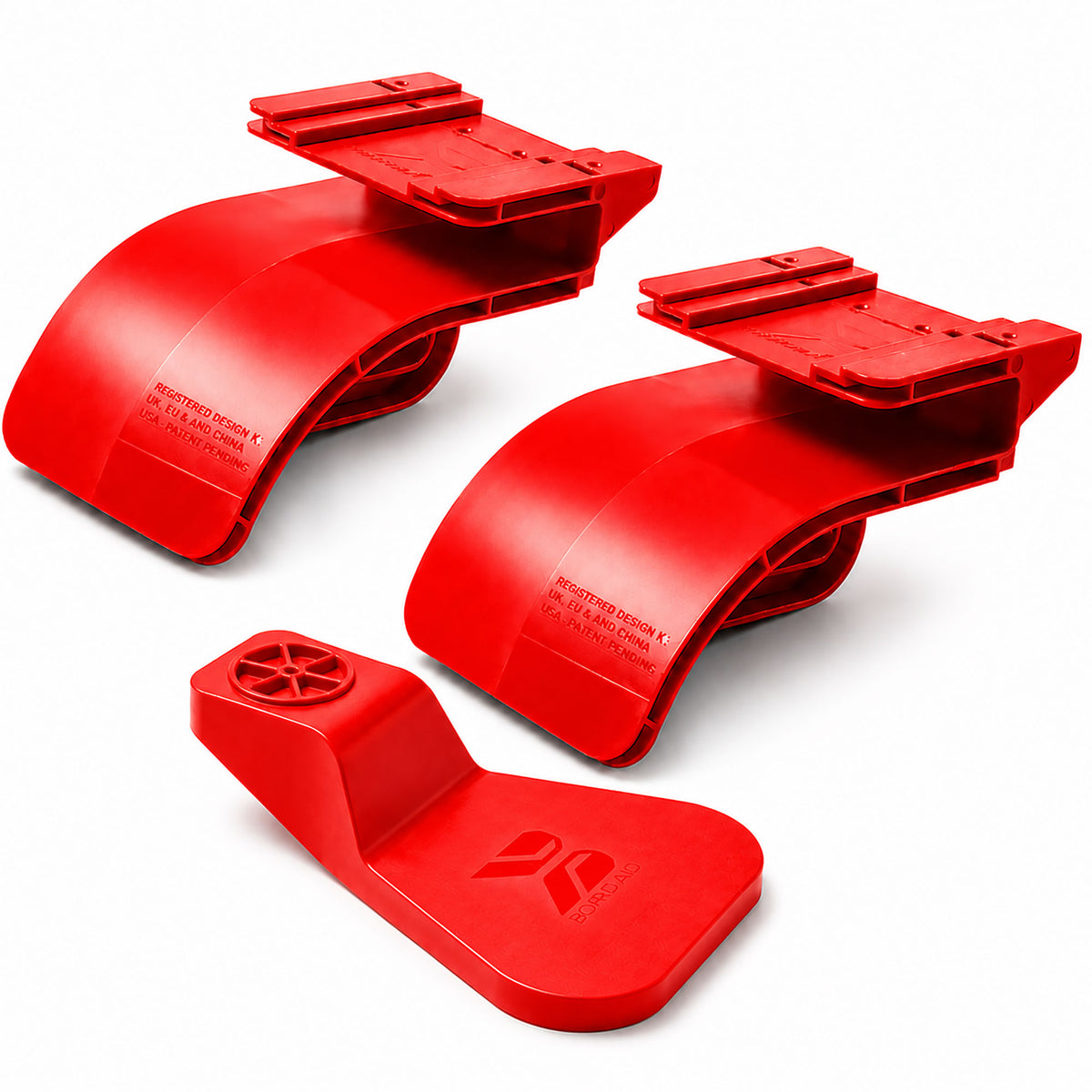 Board Aid plasterboard and drywall support tool set including two Board Aids and one Companion for hands-free ceiling installation.